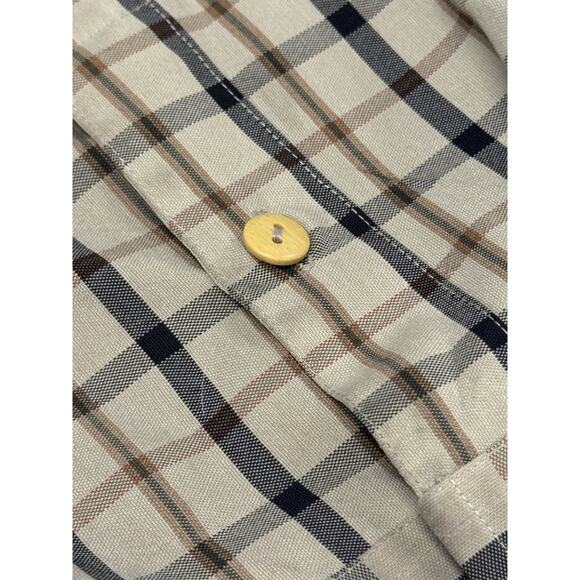 Vintage Y2K Mecca Men's Polyester Rayon 2XL Tan Plaid Long-Sleeve Streetwear - Picture 7 of 11